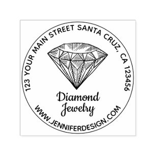 Carimbo Auto Entintado Logotipo de Joias Bling Diamante
