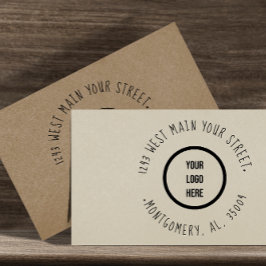 Carimbo Auto Entintado Logotipo de Negócios Moderno Endereço de Devolução