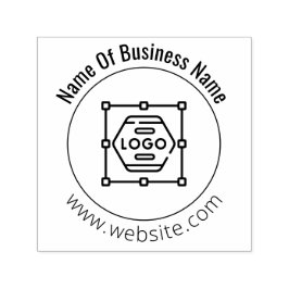 Carimbo Auto Entintado Logotipo de negócios redondo personalizado da sua 