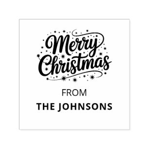 Carimbo Auto Entintado Logotipo de Tipografia Feliz Natal Nome