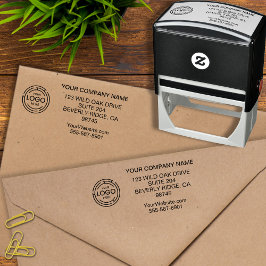 Carimbo Auto Entintado Logotipo do Endereço de Devolução Comercial