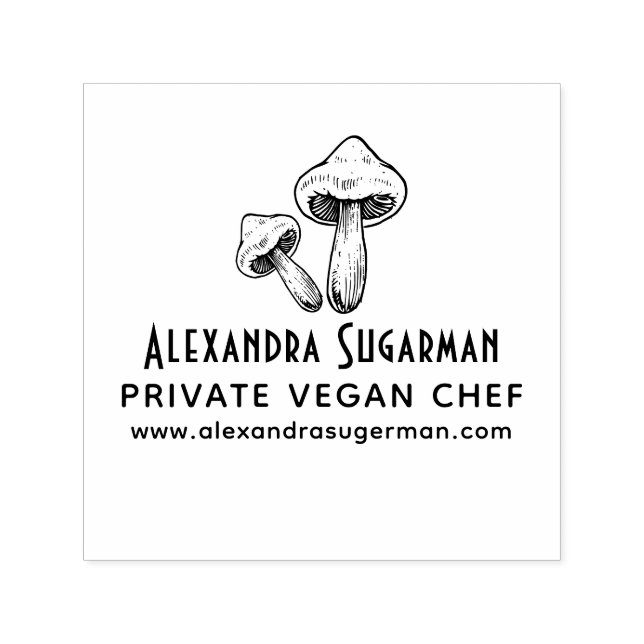 Carimbo Auto Entintado Logotipo Empresarial de Chef Vegano Profissional C (Design)