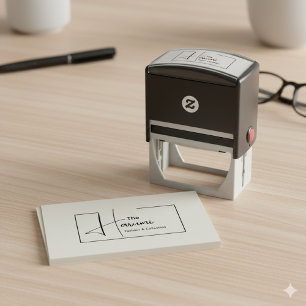 Carimbo Auto Entintado Logotipo inicial de moda mínima para empresa de ti
