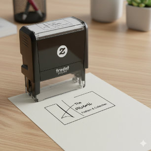 Carimbo Auto Entintado Logotipo inicial de moda mínima para empresa de ti