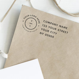 Carimbo Auto Entintado Logotipo personalizado do endereço de retorno prof