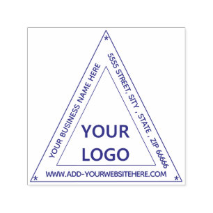 Carimbo Auto Entintado Logotipo Personalizado Sítio Web Endereço Triângul