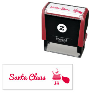 Carimbo Auto Entintado Logotipo Santa Claus Assinatura Faux para o Natal
