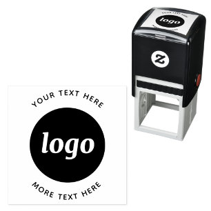Carimbo Auto Entintado Logotipo Simples Com Texto Empresarial