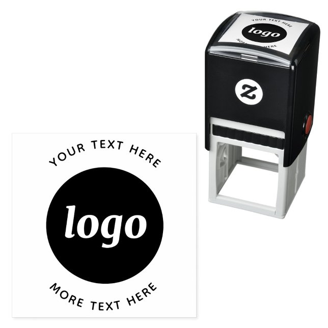 Carimbo Auto Entintado Logotipo Simples Com Texto Empresarial (Simple logo with text business promotional self inking stamp)