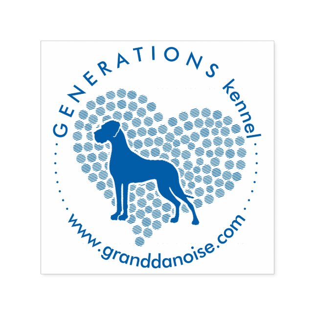 Carimbo Auto Entintado Love Heart Great Dane Stamps (Design)