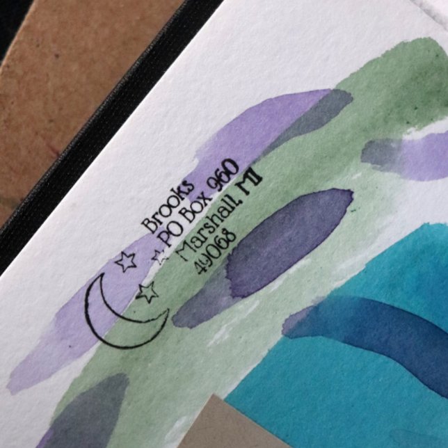 Carimbo Auto Entintado Lua e estrelas (Criador carregado)