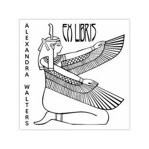 Carimbo Auto Entintado Maat - Nefertari Tomb Ex Libris