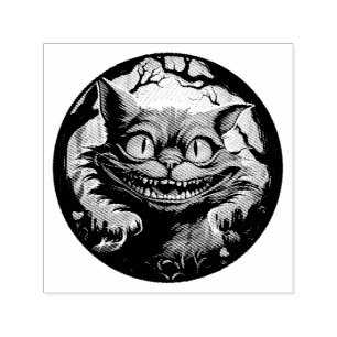 Carimbo Auto Entintado Mad Cheshire Cat Alice no País das Maravilhas