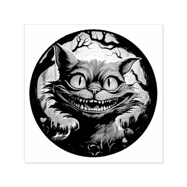 Carimbo Auto Entintado Mad Cheshire Cat Alice no País das Maravilhas (Design)
