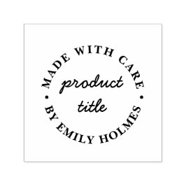 Carimbo Auto Entintado Made with Care | Modern Retro Bold Design