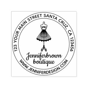 Carimbo Auto Entintado Manequim de Vestido de Moda Simples Logotipo de Al