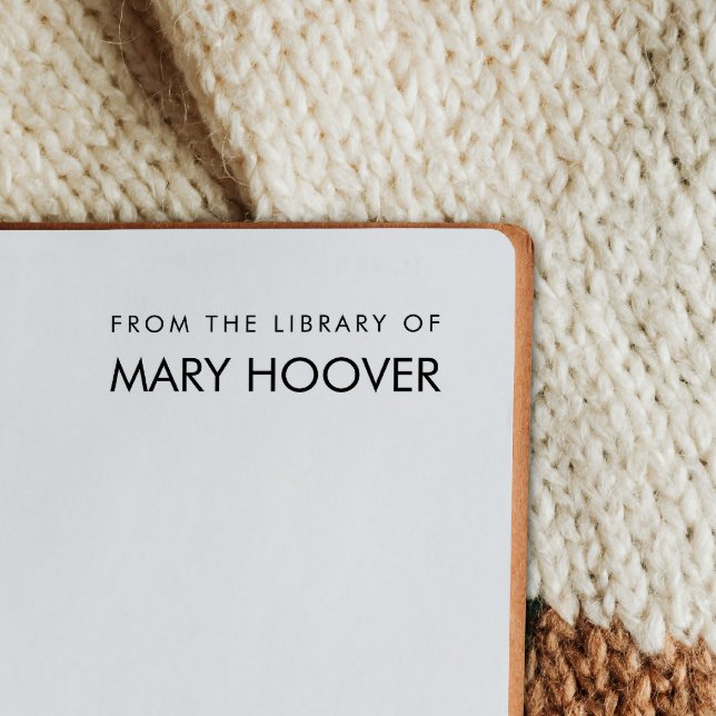 Carimbo Auto Entintado Manuscrito Mínimo Simples Da Biblioteca De (Criador carregado)