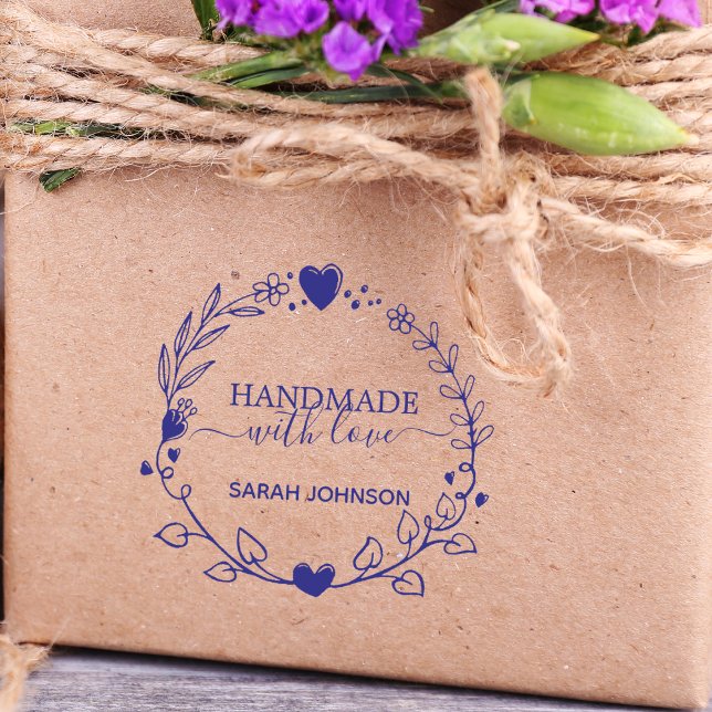 Carimbo Auto Entintado Mão Desenhada Vermelhidão Crie a sua (Hand Drawn Greenery Wreath Create Your Own Self-inking Stamp)