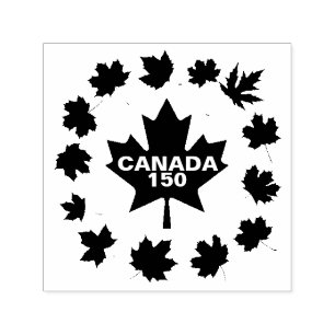 Carimbo Auto Entintado Maple Leaf Canada 150 personalizável