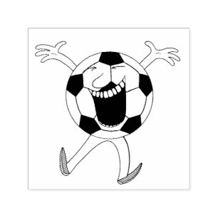 Carimbo Auto Entintado Mascote Bola de Futebol Risonha