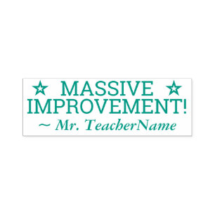 Carimbo Auto Entintado "MASSIVE IMPROVEMENT!" Instructor Rubber Stamp