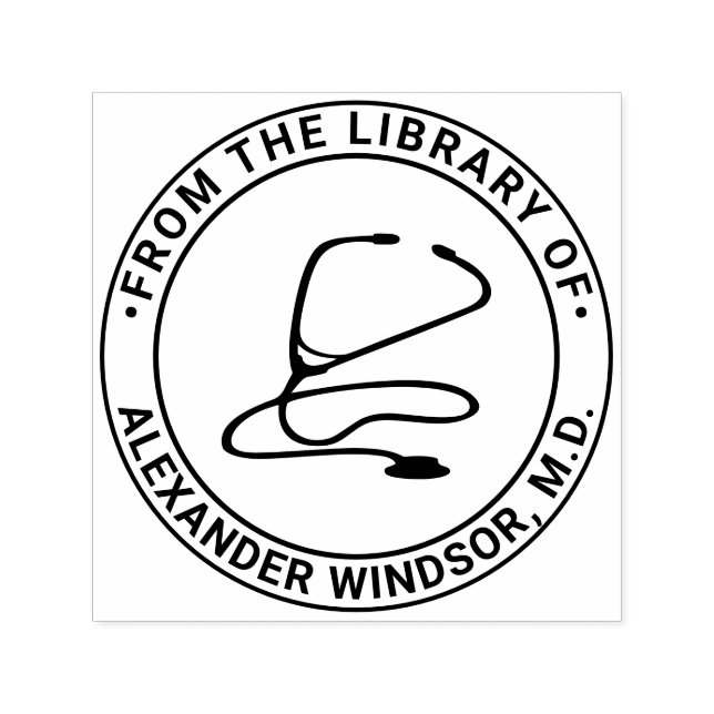 Carimbo Auto Entintado Médico Médico Enfermeiro Stethoscope Book (Design)