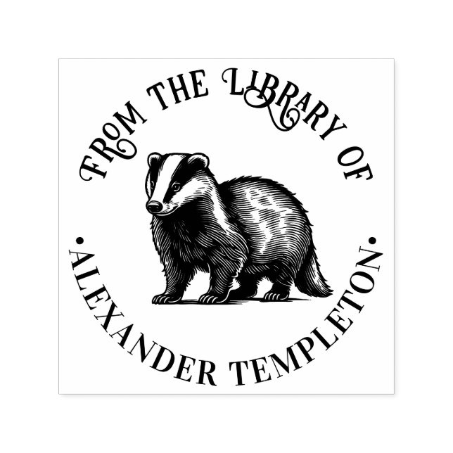 Carimbo Auto Entintado Mel Badger Desenhando "Da Biblioteca de" #1P (Design)