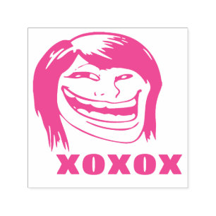 Carimbo Auto Entintado Memes Le Me XOXO Mulher Troll Rosa Selo Engraçado