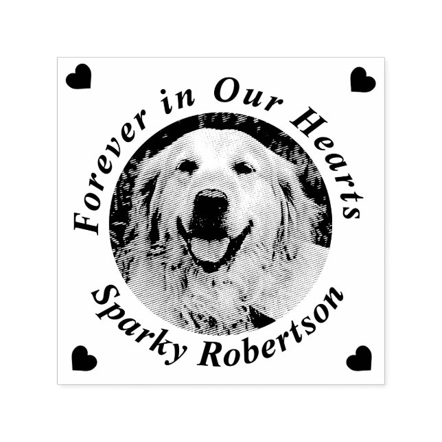 Carimbo Auto Entintado Memorial Heart Add Name Photo (Design)