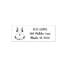 Carimbo Auto Entintado Meowy Christmas | Endereço para devolução de gatos