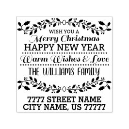 Carimbo Auto Entintado MERRY CHRISTMAS - Endereço de devolução da família