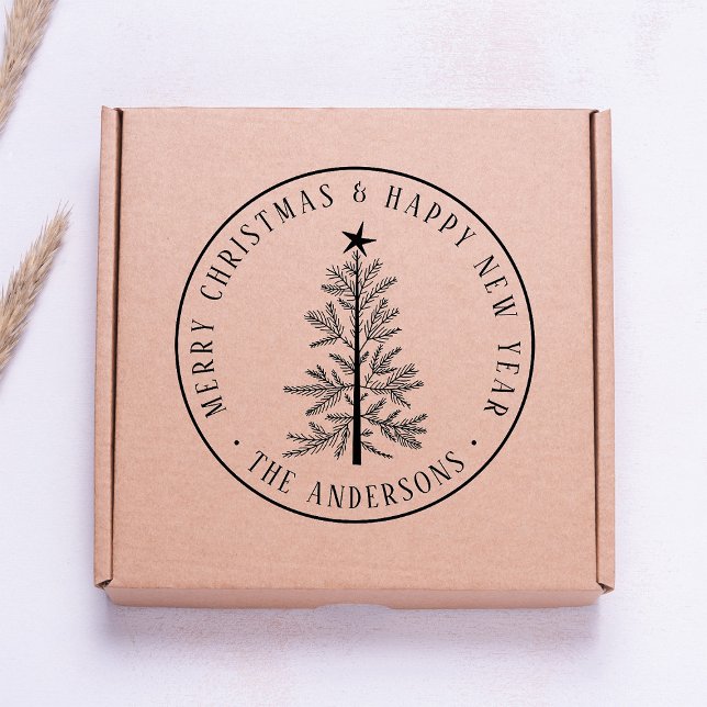 Carimbo Auto Entintado Merry Christmas & Happy New Year  (Criador carregado)