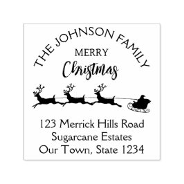 Carimbo Auto Entintado Merry Christmas Papais noeis trava