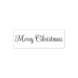 Carimbo Auto Entintado Merry Christmas Script Text Template