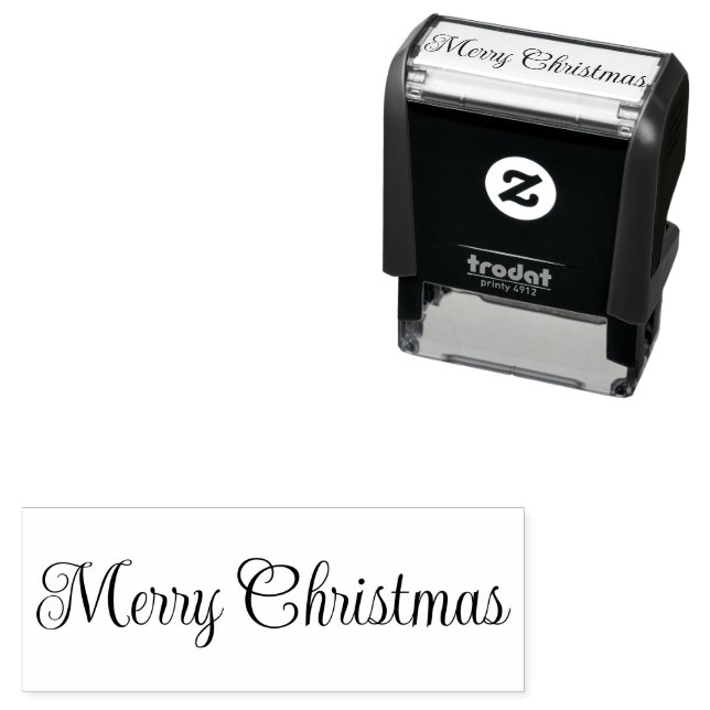 Carimbo Auto Entintado Merry Christmas Script Text Template (In Situ)