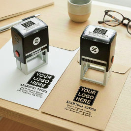 Carimbo Auto Entintado Minimalist Business Name & Address & Logo