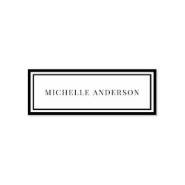 Carimbo Auto Entintado Minimalist Elegant Double Boarder Name