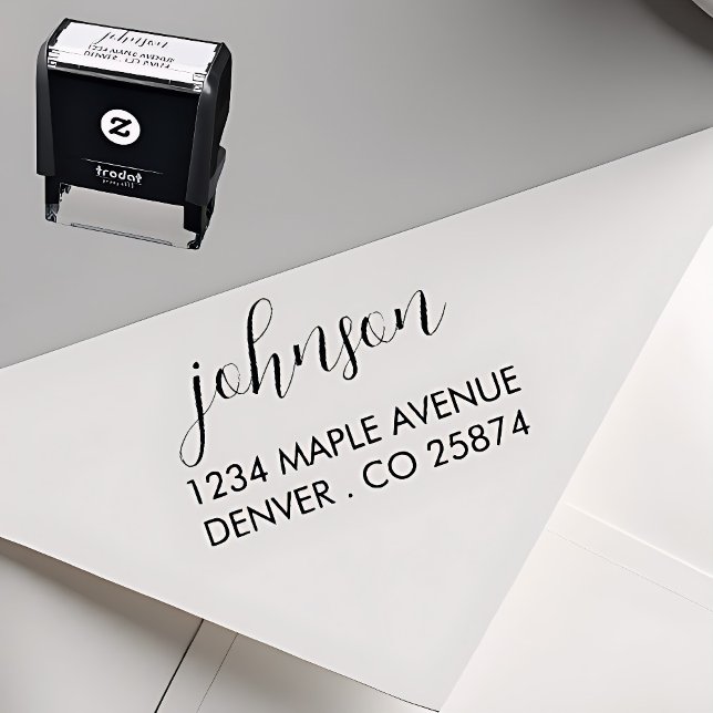 Carimbo Auto Entintado "Minimalist Script Name and Address Self-inking St (Criador carregado)