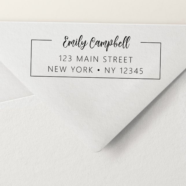 Carimbo Auto Entintado Mínimo de Endereço de Retorno Pessoal Profissional (Criador carregado)