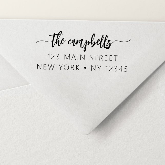 Carimbo Auto Entintado Mínimo de Endereço de Retorno Pessoal Profissional (Criador carregado)