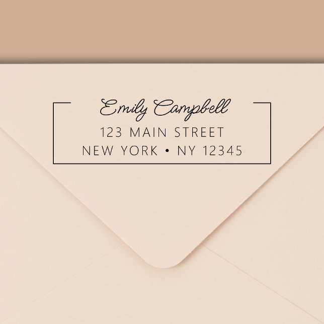 Carimbo Auto Entintado Mínimo de Endereço de Retorno Profissional Pessoal (Criador carregado)