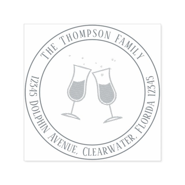 Carimbo Auto Entintado Mínimo de Vinhos Modernos Diversos (Design)