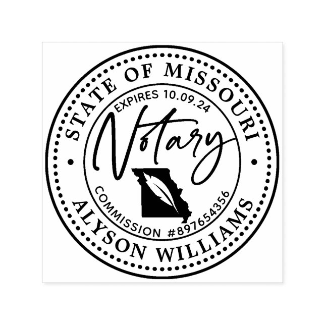 Carimbo Auto Entintado Missouri Modern Notary Public (Design)