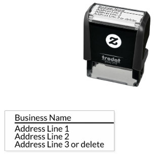 Carimbo Auto Entintado Modelo de Endereço de Devolução de 4 Linhas de Neg