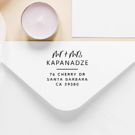 Carimbo Auto Entintado Modern Boho Future Sr. e Sra. Wedding Return Ender