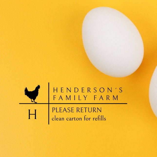 Carimbo Auto Entintado Modern Farmhouse Egg Carton Refill Custom Text Sel (Criador carregado)