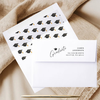 Carimbo Auto Entintado Modern Minimalist Chic Graduate Return Address