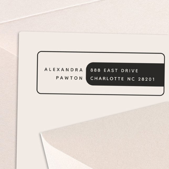 Carimbo Auto Entintado Modern Minimalist Name and Address Self-inking Sta (Criador carregado)