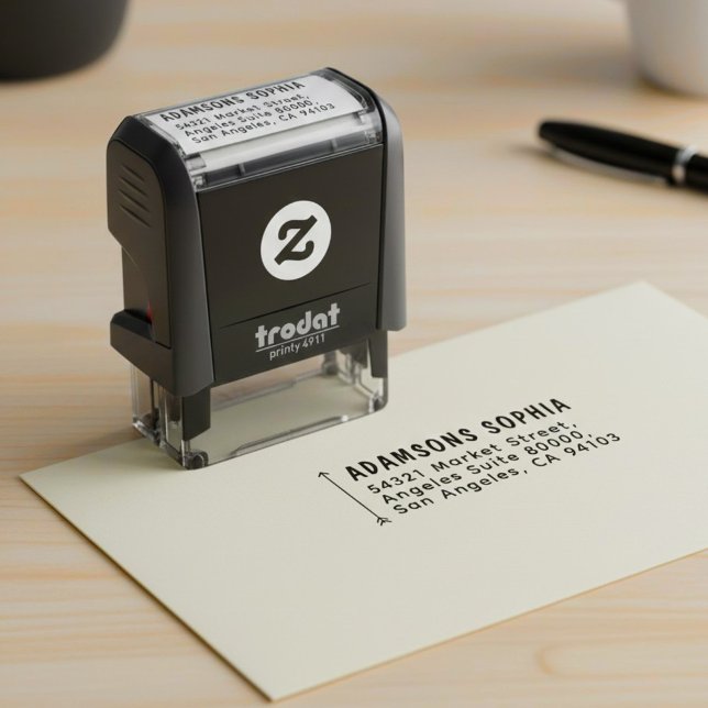 Carimbo Auto Entintado Modern Minimalist Personal Name & Address (Modern Sole Proprietor, Minimalist Personal Name & return Address Self inking Stamp)