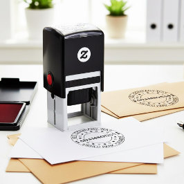 Carimbo Auto Entintado Modern Round Typography Return Address Business